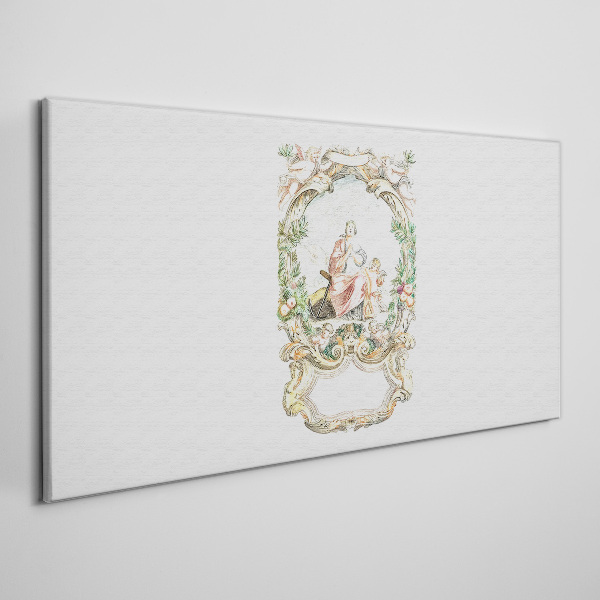 Romantic scene in a decorative frame Canvas Wall art