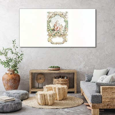 Romantic scene in a decorative frame Canvas Wall art