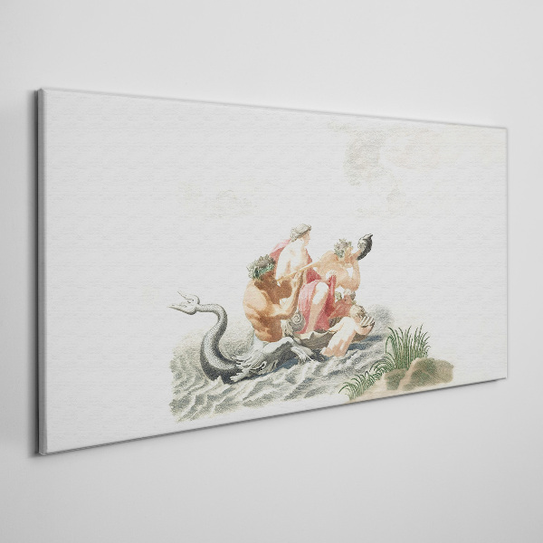 Mythical scene on the water Canvas Wall art