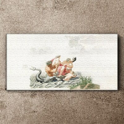 Mythical scene on the water Canvas Wall art