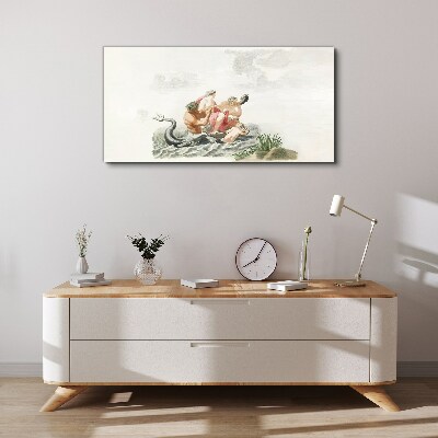 Mythical scene on the water Canvas Wall art