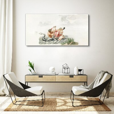 Mythical scene on the water Canvas Wall art