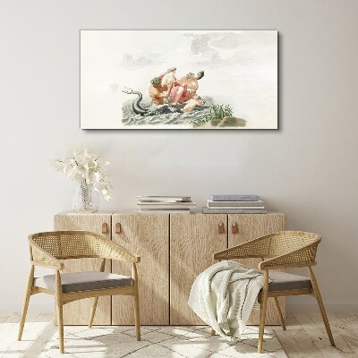 Mythical scene on the water Canvas Wall art