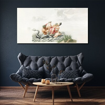 Mythical scene on the water Canvas Wall art