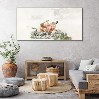 Mythical scene on the water Canvas Wall art