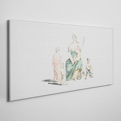 Children drawing of a woman Canvas Wall art