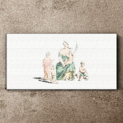 Children drawing of a woman Canvas Wall art