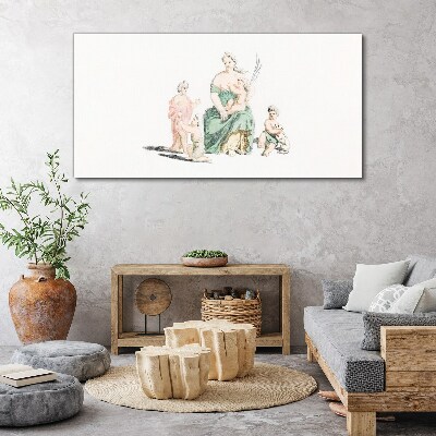 Children drawing of a woman Canvas Wall art