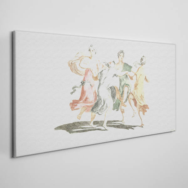 Dancing figures in pastel colors Canvas Wall art
