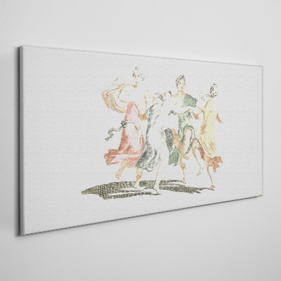 Dancing figures in pastel colors Canvas Wall art