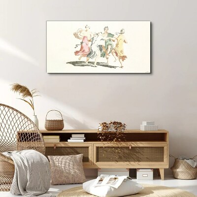 Dancing figures in pastel colors Canvas Wall art