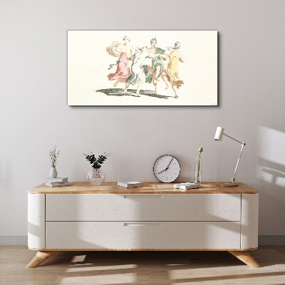 Dancing figures in pastel colors Canvas Wall art