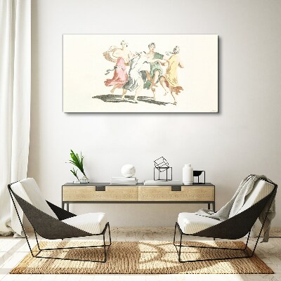 Dancing figures in pastel colors Canvas Wall art