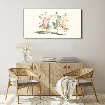 Dancing figures in pastel colors Canvas Wall art