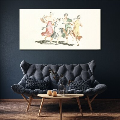 Dancing figures in pastel colors Canvas Wall art