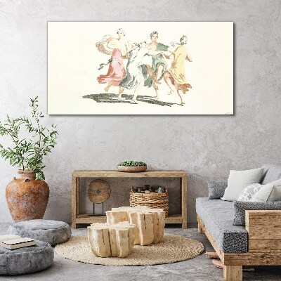 Dancing figures in pastel colors Canvas Wall art