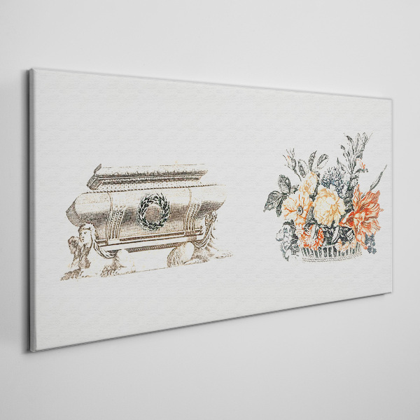 Still life with a vase and flowers Canvas Wall art