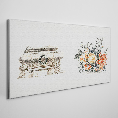 Still life with a vase and flowers Canvas Wall art