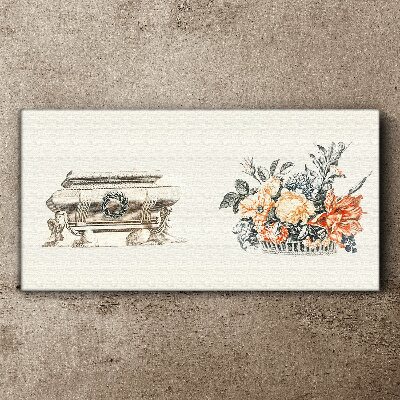 Still life with a vase and flowers Canvas Wall art