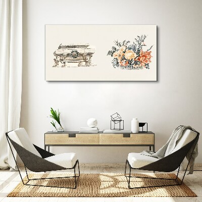 Still life with a vase and flowers Canvas Wall art