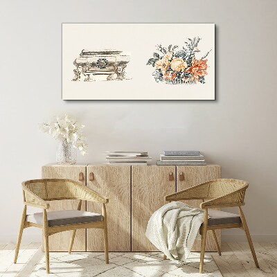 Still life with a vase and flowers Canvas Wall art