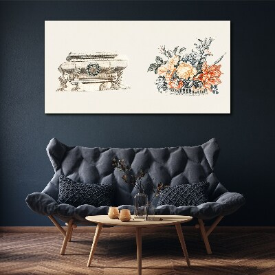 Still life with a vase and flowers Canvas Wall art