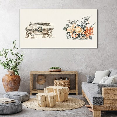 Still life with a vase and flowers Canvas Wall art