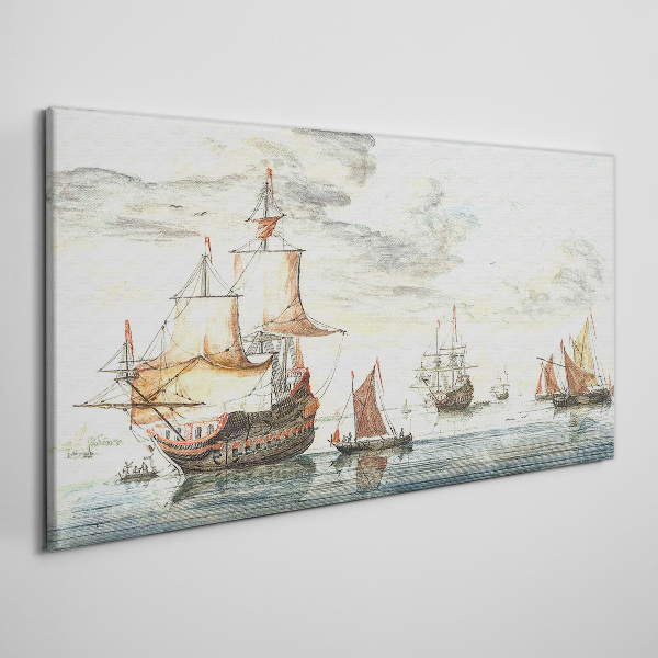 Cruise of historic sailing ships Canvas Wall art