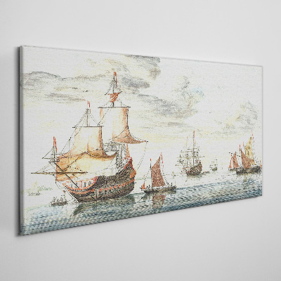 Cruise of historic sailing ships Canvas Wall art