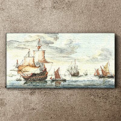 Cruise of historic sailing ships Canvas Wall art