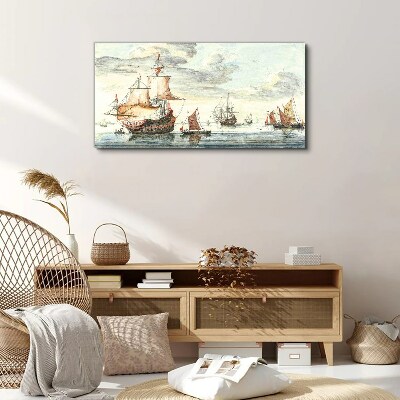 Cruise of historic sailing ships Canvas Wall art
