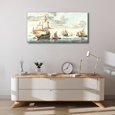 Cruise of historic sailing ships Canvas Wall art