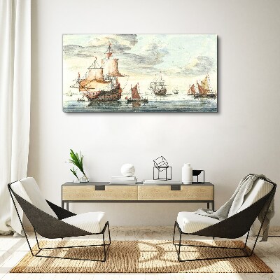 Cruise of historic sailing ships Canvas Wall art