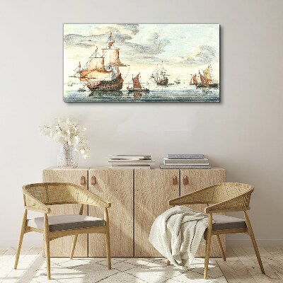 Cruise of historic sailing ships Canvas Wall art