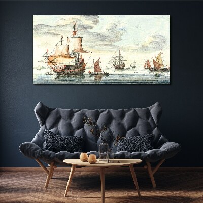 Cruise of historic sailing ships Canvas Wall art
