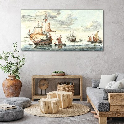 Cruise of historic sailing ships Canvas Wall art