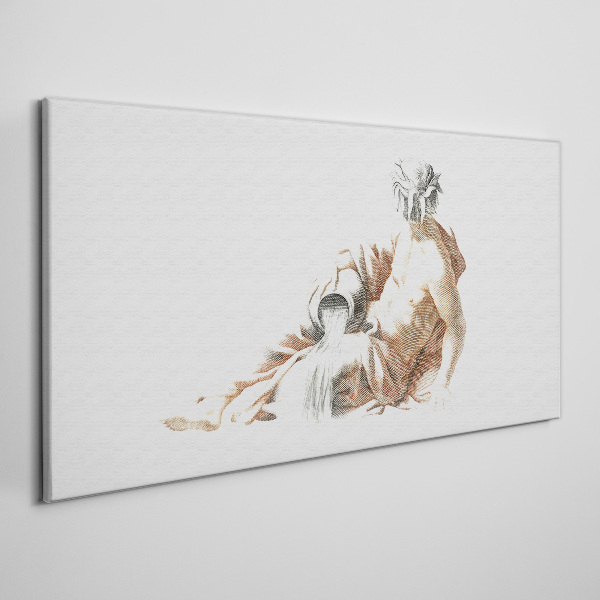 Mythological man with a jug Canvas Wall art
