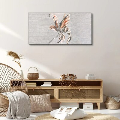 A delicate flower on a gray background Canvas Wall art