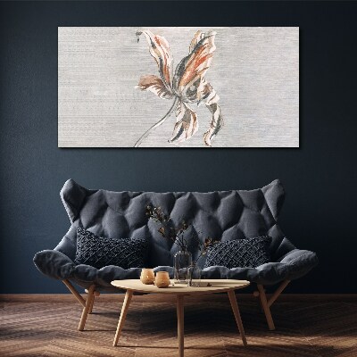 A delicate flower on a gray background Canvas Wall art
