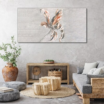 A delicate flower on a gray background Canvas Wall art