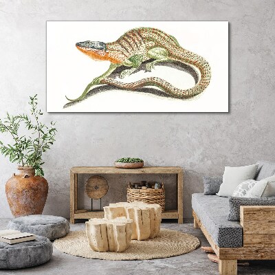 Colorful lizard in motion Canvas Wall art
