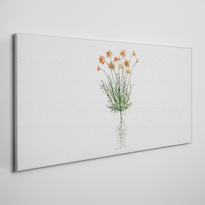 Flowers with roots Canvas Wall art