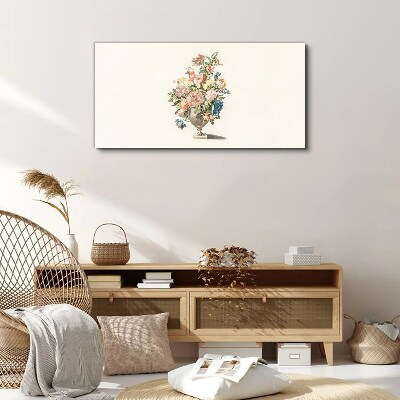 Vase with flowers in pastel colors Canvas Wall art