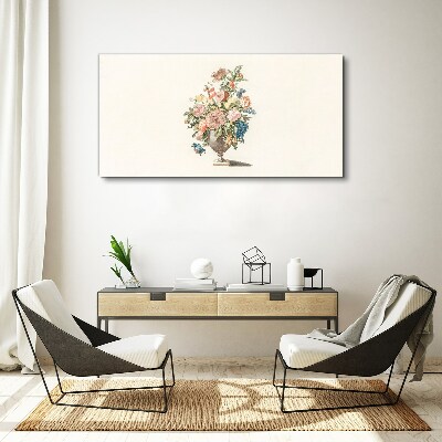 Vase with flowers in pastel colors Canvas Wall art