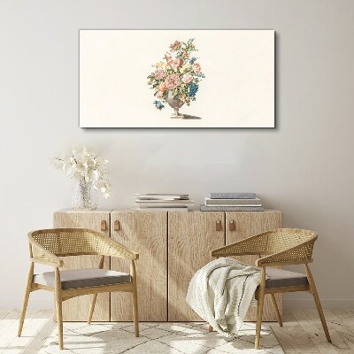 Vase with flowers in pastel colors Canvas Wall art