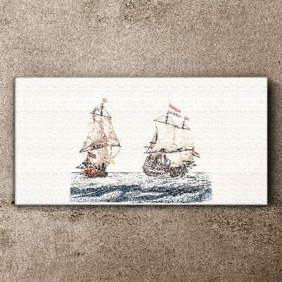 Sea ​​waves of ships Canvas Wall art