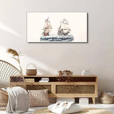 Sailing ships on a calm sea Canvas Wall art