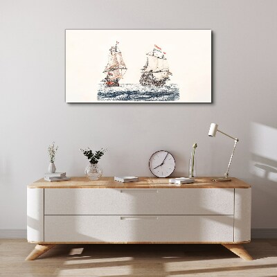 Sailing ships on a calm sea Canvas Wall art