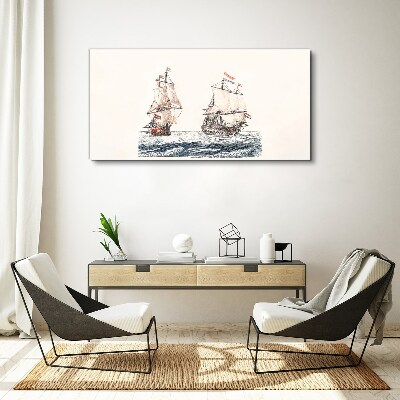 Sailing ships on a calm sea Canvas Wall art