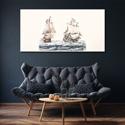 Sailing ships on a calm sea Canvas Wall art